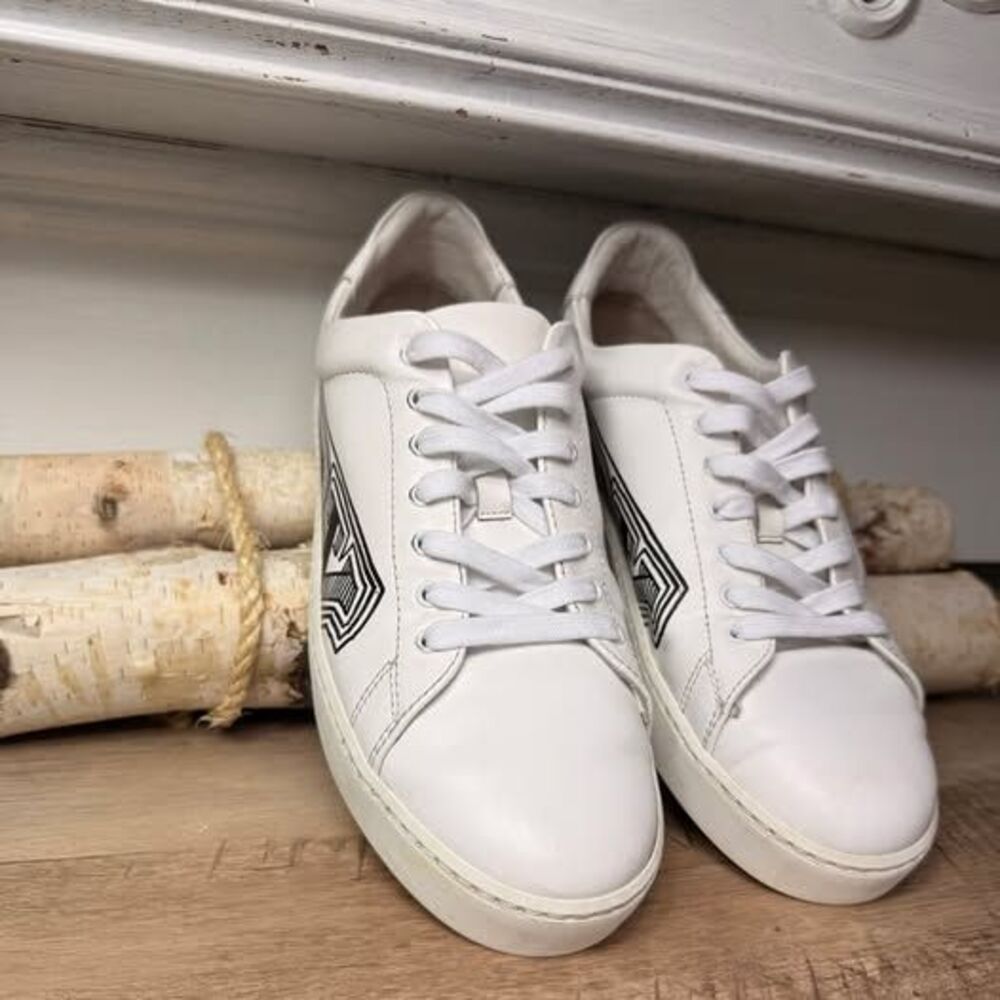 Burberry Albert Doodle Logo Leather Sneakers - Picture 4 of 9